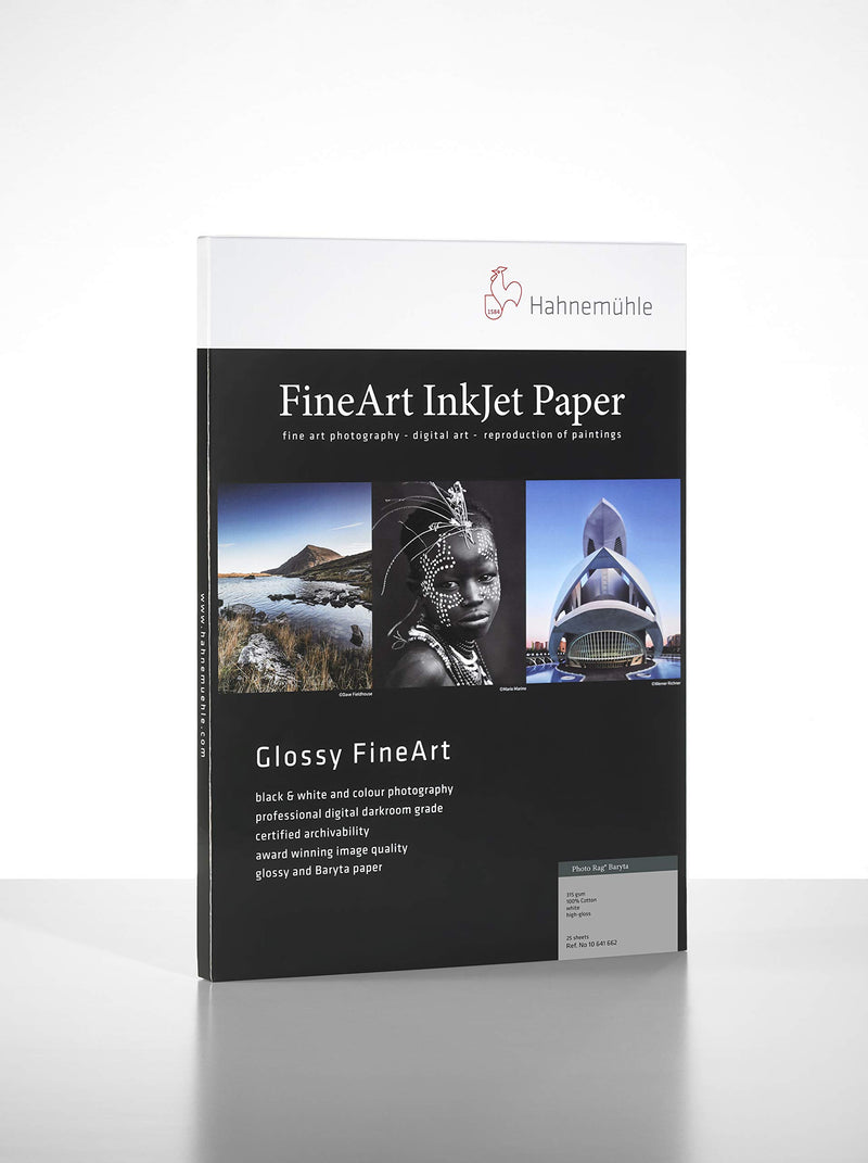 Hahnemühle Photo Rag Baryta A3 - Papel (De alto brillo, 315 g/m², 0.39 µm, 35-65%, 10-30 °C, 50-86 °F