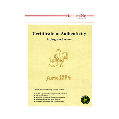 Hahnemühle 10640397 Digital FineArt Cerificate of Authenticity with 50 Holograms in a Box, A4, 25 Sheets, 210 x 297 mm