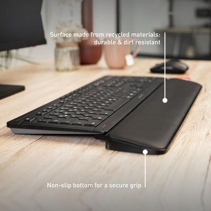 CHERRY PALMREST Ergo, Ergonomic Palm Rest, Compatible with Any Keyboard, extendable feet, 3 Different tilt Angles, Extra Wide, Black