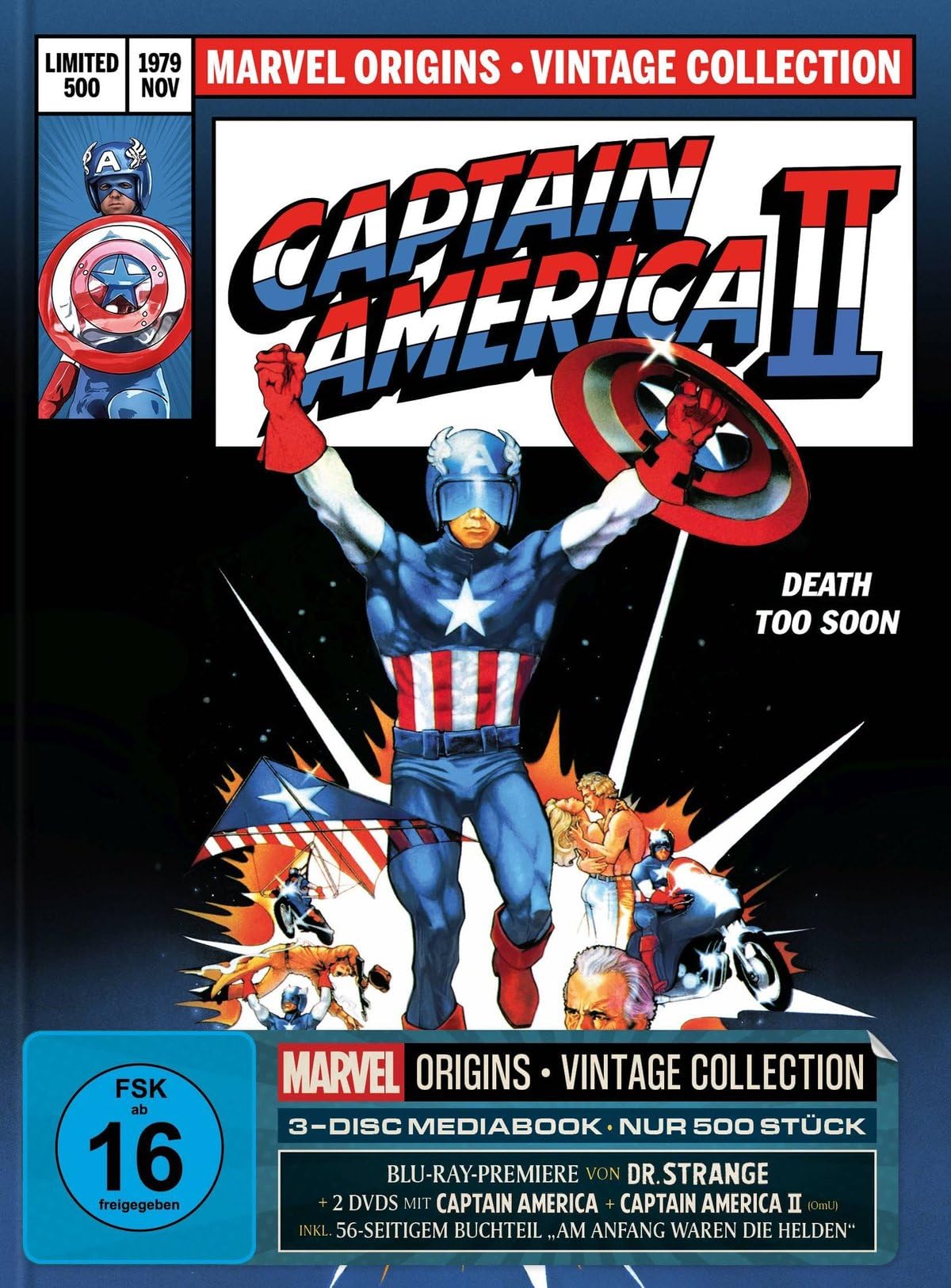 Marvel Origins | Captain America I+II + Dr. Strange - Mediabook - Cover C - Limited Edition auf 500 Stück (BD + 2x DVD)