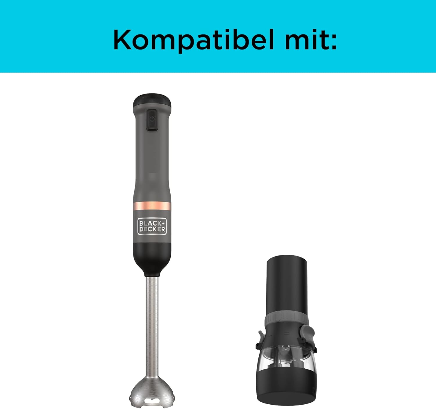 Black+Decker Kitchen Wand Spice Mill Attachment BCKM101SPFF (Can be Used with the Kitchen Wall Multifunctional Device, for Grinding Salt, Pepper, Dried Herbs & Spice Mixtures