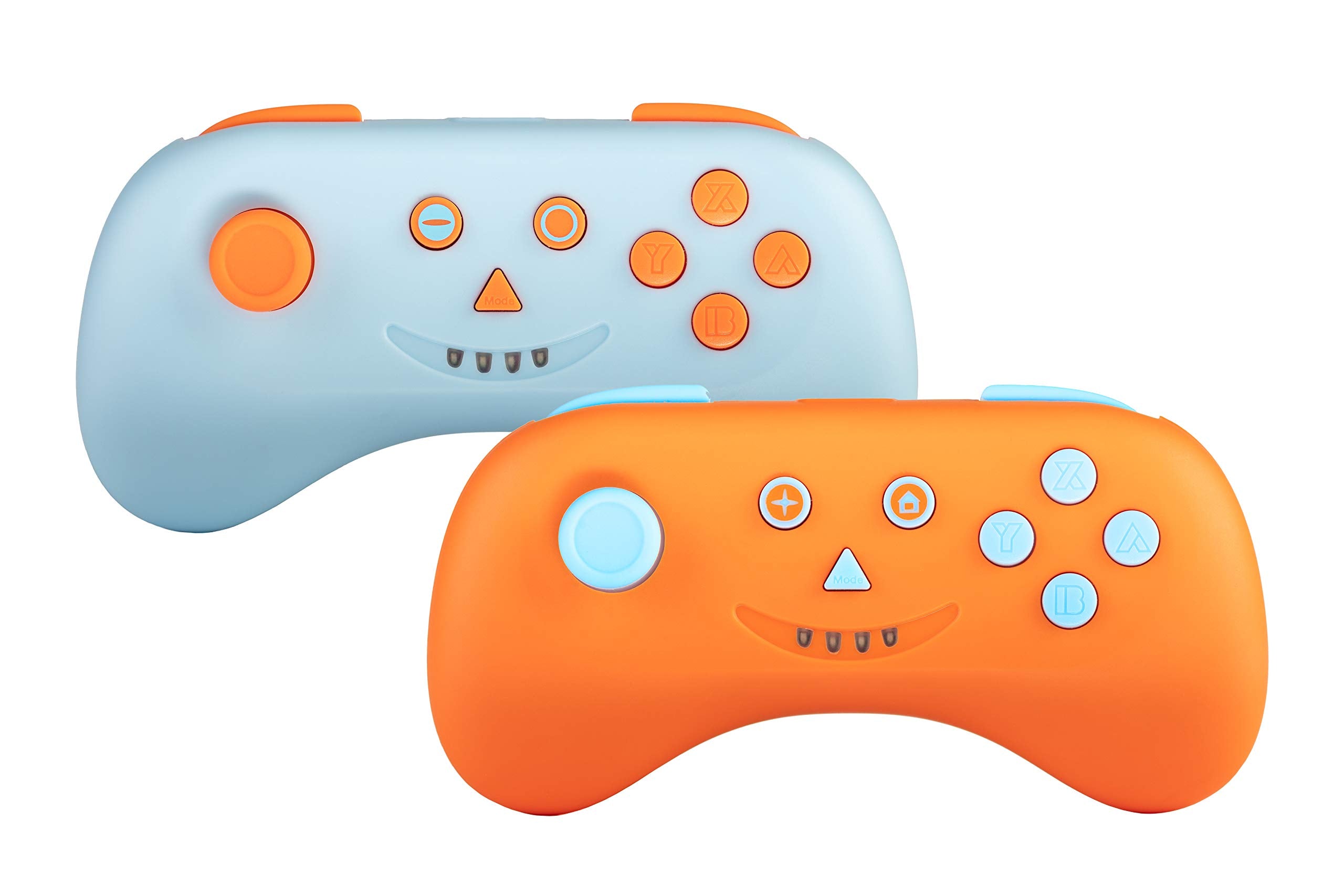 snakebyte MULTI: PLAYCONS -orange/ blau - 2 kabellose Wireless Bluetooth Controller für Nintendo Switch u. Lite / Multiplayer Gamepads mit aufladbaren Akkus u. Vibrationseffekt Orange und Blau