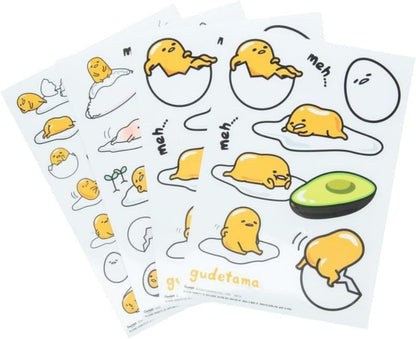 Gudetama Official Licensed Puffy Gadget Decals Includes 37 3D Anime Cartoon Lazy Egg Character, Gift and Accessory Decor | Paladone