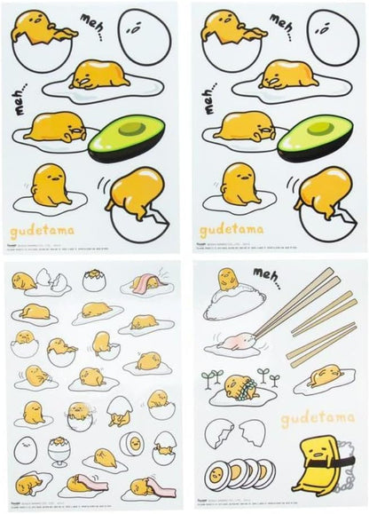 Gudetama Official Licensed Puffy Gadget Decals Includes 37 3D Anime Cartoon Lazy Egg Character, Gift and Accessory Decor | Paladone