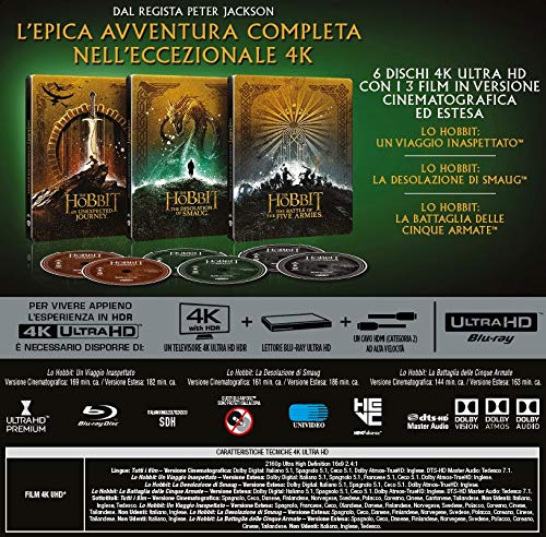 Lo Hobbit Trilogy Steelbook (4K Ultra-HD) (6 Blu-Ray)
