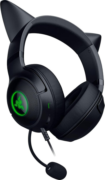 Razer Kraken Kitty V2 - Wired RGB Headset with Kitty Ears (Stream Reactive Lighting, HyperClear Cardioid Mic, TriForce 40 mm Drivers, 7.1 Surround Sound