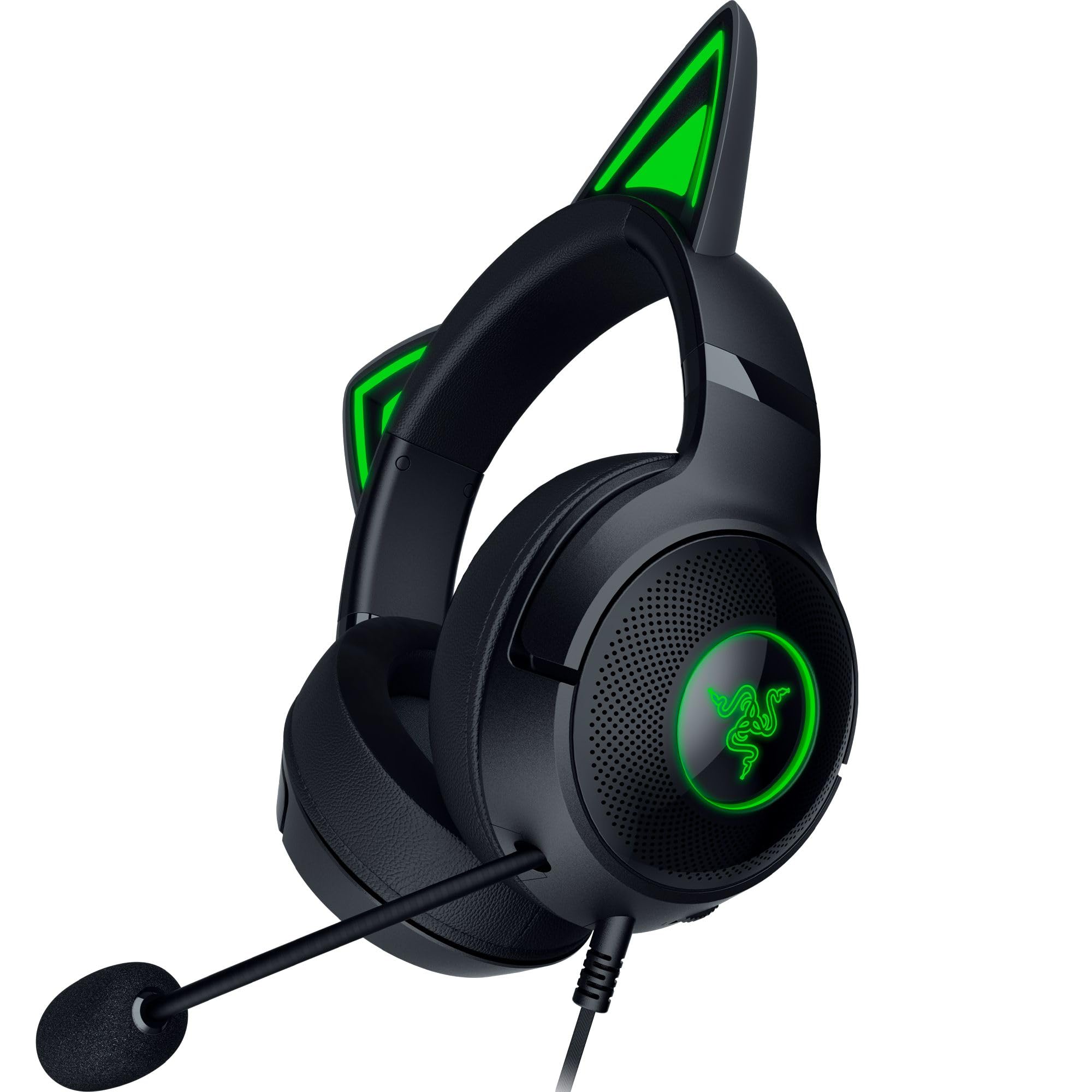 Razer Kraken Kitty V2 - Wired RGB Headset with Kitty Ears (Stream Reactive Lighting, HyperClear Cardioid Mic, TriForce 40 mm Drivers, 7.1 Surround Sound