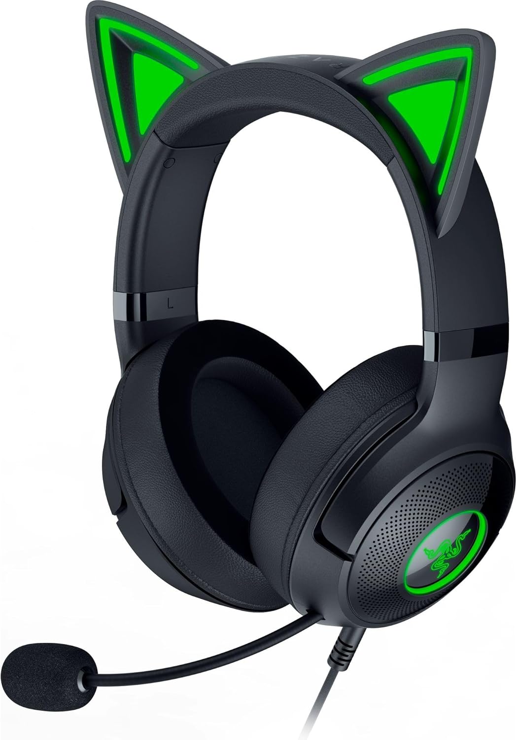 Razer Kraken Kitty V2 - Wired RGB Headset with Kitty Ears (Stream Reactive Lighting, HyperClear Cardioid Mic, TriForce 40 mm Drivers, 7.1 Surround Sound