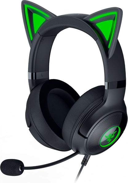 Razer Kraken Kitty V2 - Wired RGB Headset with Kitty Ears (Stream Reactive Lighting, HyperClear Cardioid Mic, TriForce 40 mm Drivers, 7.1 Surround Sound