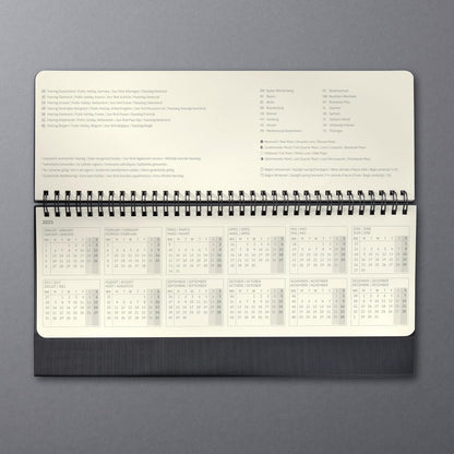 SIGEL C2580 Conceptum Desktop planner 2025, large, black, hardcover, 2 pages = The week at The bottom and notes at The top, 132 pages