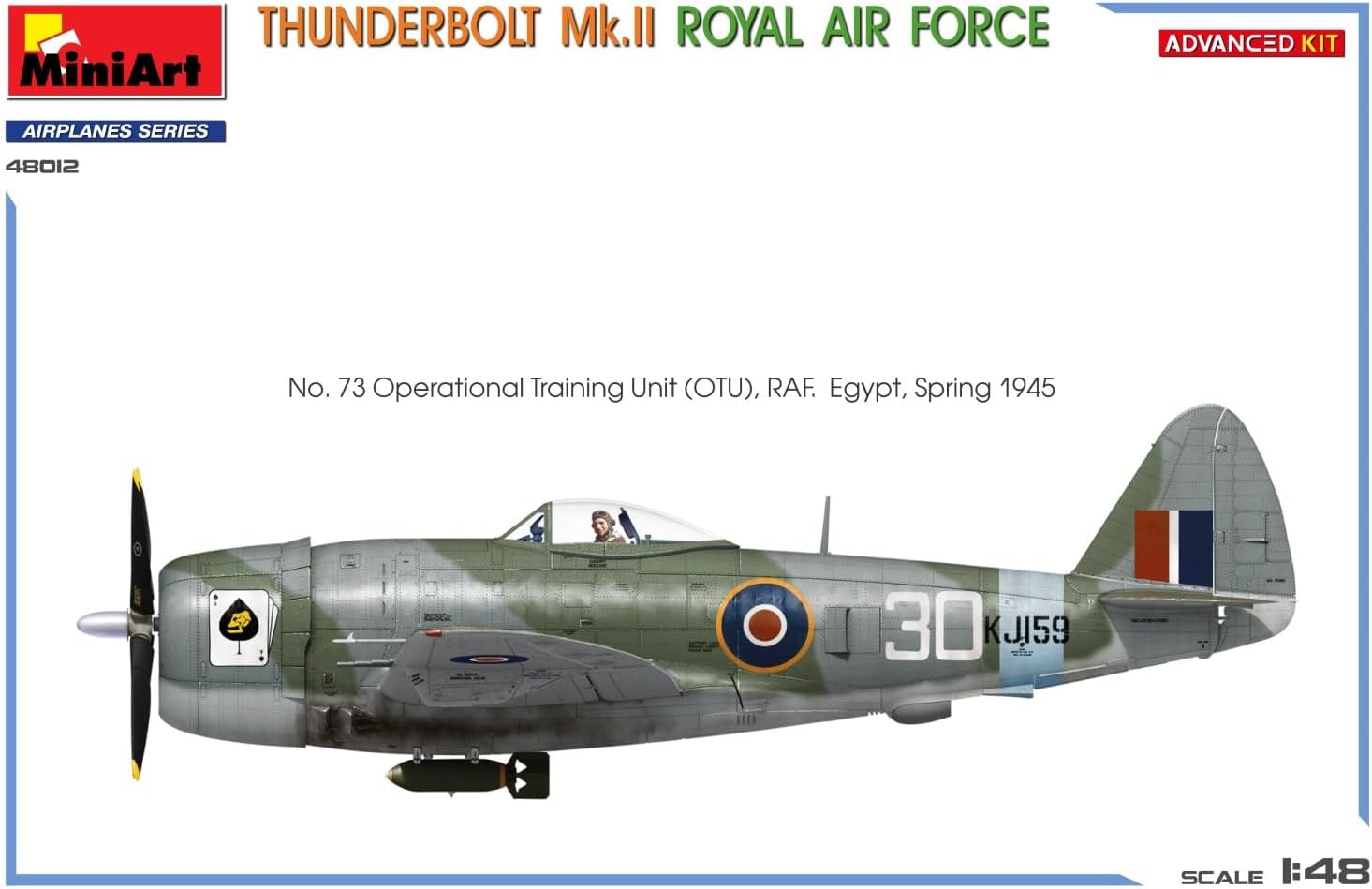 MiniArt 48012 1:48 Thunderbolt Mk. II ADV. Kit – riproduzione fedele all'originale, modellismo, kit di costruzione in plastica, fai da te, hobby, incollaggio, modellismo, assemblaggio, non verniciato