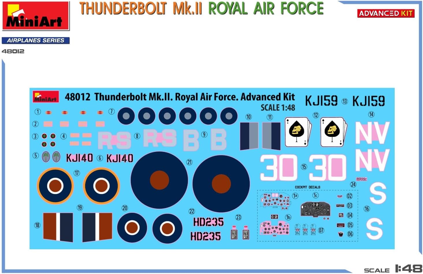 Miniart 1:48 - Thunderbolt Mk. II Royal Air Force, (Advanced