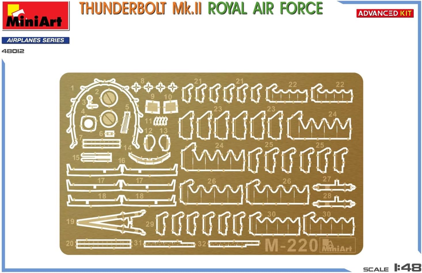 Miniart 1:48 - Thunderbolt Mk. II Royal Air Force, (Advanced