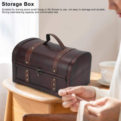 Belissy Vintage Storage Cases Boxes Wooden Storage Boxes, 2Pcs Wooden Storage Box Classical Vintage Photography Props Jewelry Treasure Case