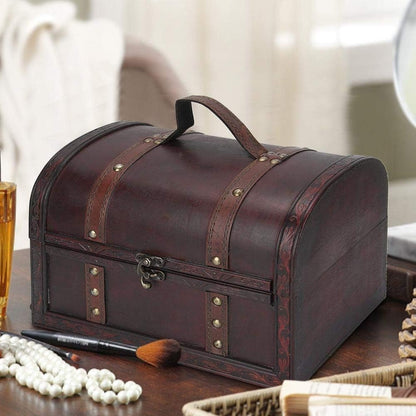 Belissy Vintage Storage Cases Boxes Wooden Storage Boxes, 2Pcs Wooden Storage Box Classical Vintage Photography Props Jewelry Treasure Case