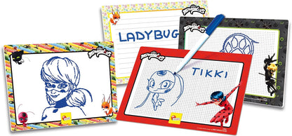 Lisciani - MIRACULOUS - Lady Bug Zeichenkit - Kreative Bastelsets für Kinder ab 5 Jahren - 4 Abwischbare Tafeln + 4 Marker + Zeichenbuch zum Zeichnenlernen - Hergestellt in Italien