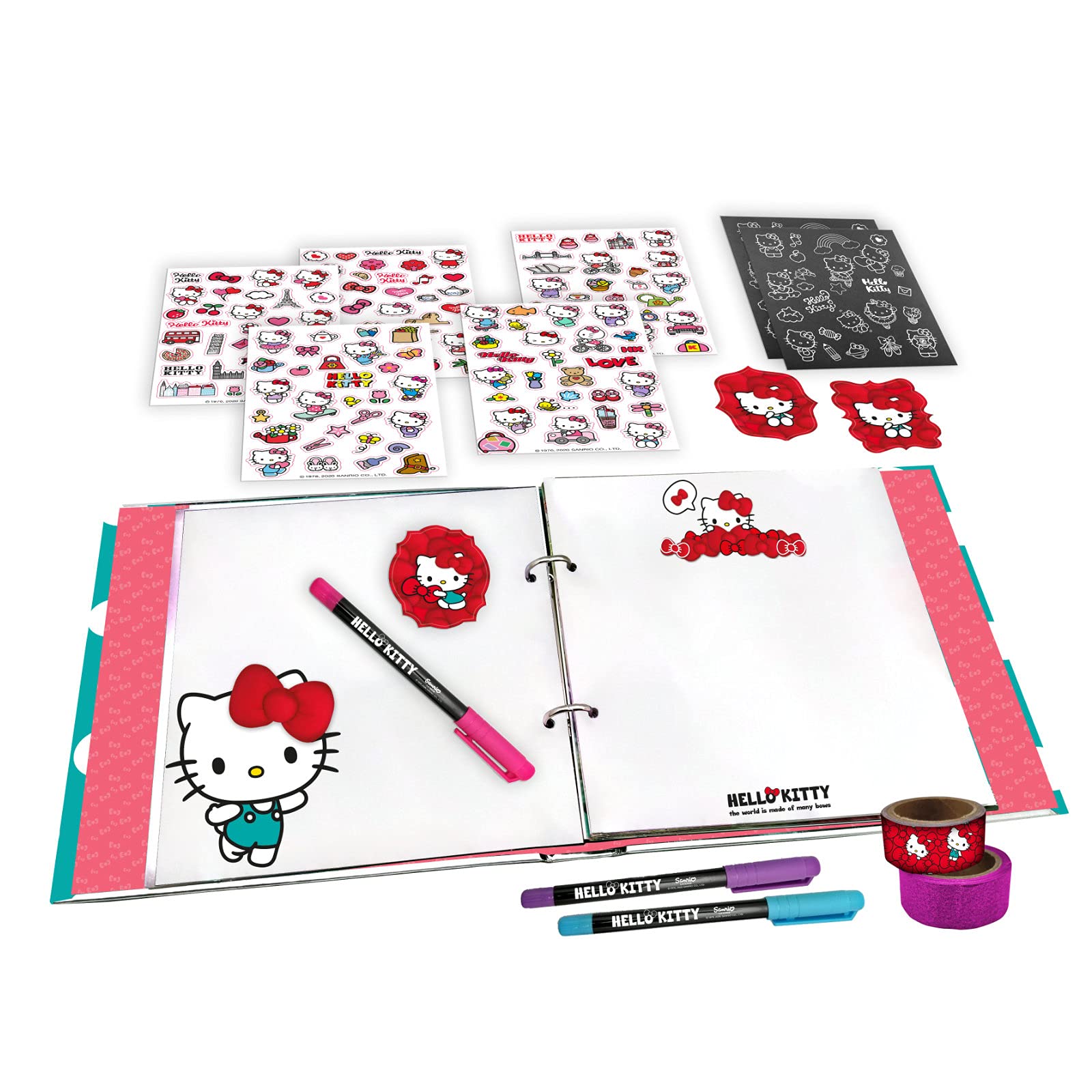 Hello Kitty - Luxe schrijfset stickeralbum pennen en tape