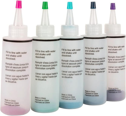 Crafts Co Fabric Paints, Green/Turquoise/Blue/Purple/Fuchsia, 40 x 50 cm