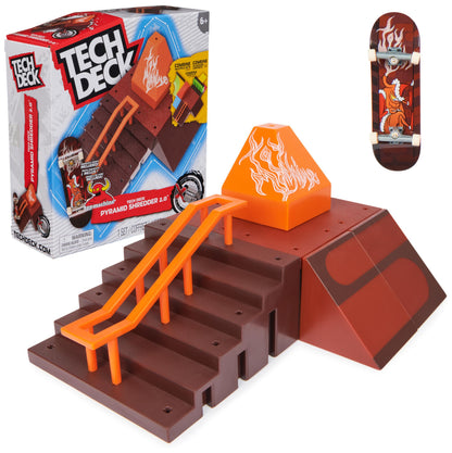 Tech Deck, Pyramid Shredder 2.0, X-Connect Park Creator, Juego de rampas Personalizable y construible con Fingerboard, Juguetes para niños y niñas a Partir de 6 años