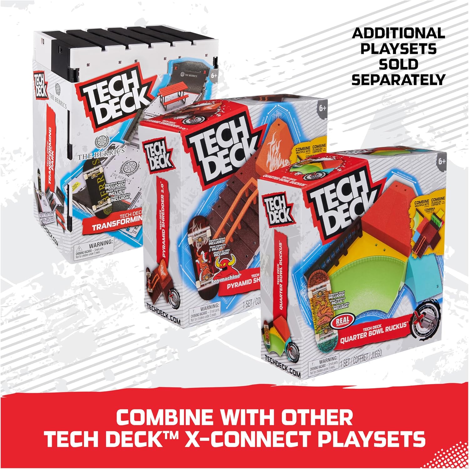Tech Deck, Pyramid Shredder 2.0, X-Connect Park Creator, Juego de rampas Personalizable y construible con Fingerboard, Juguetes para niños y niñas a Partir de 6 años