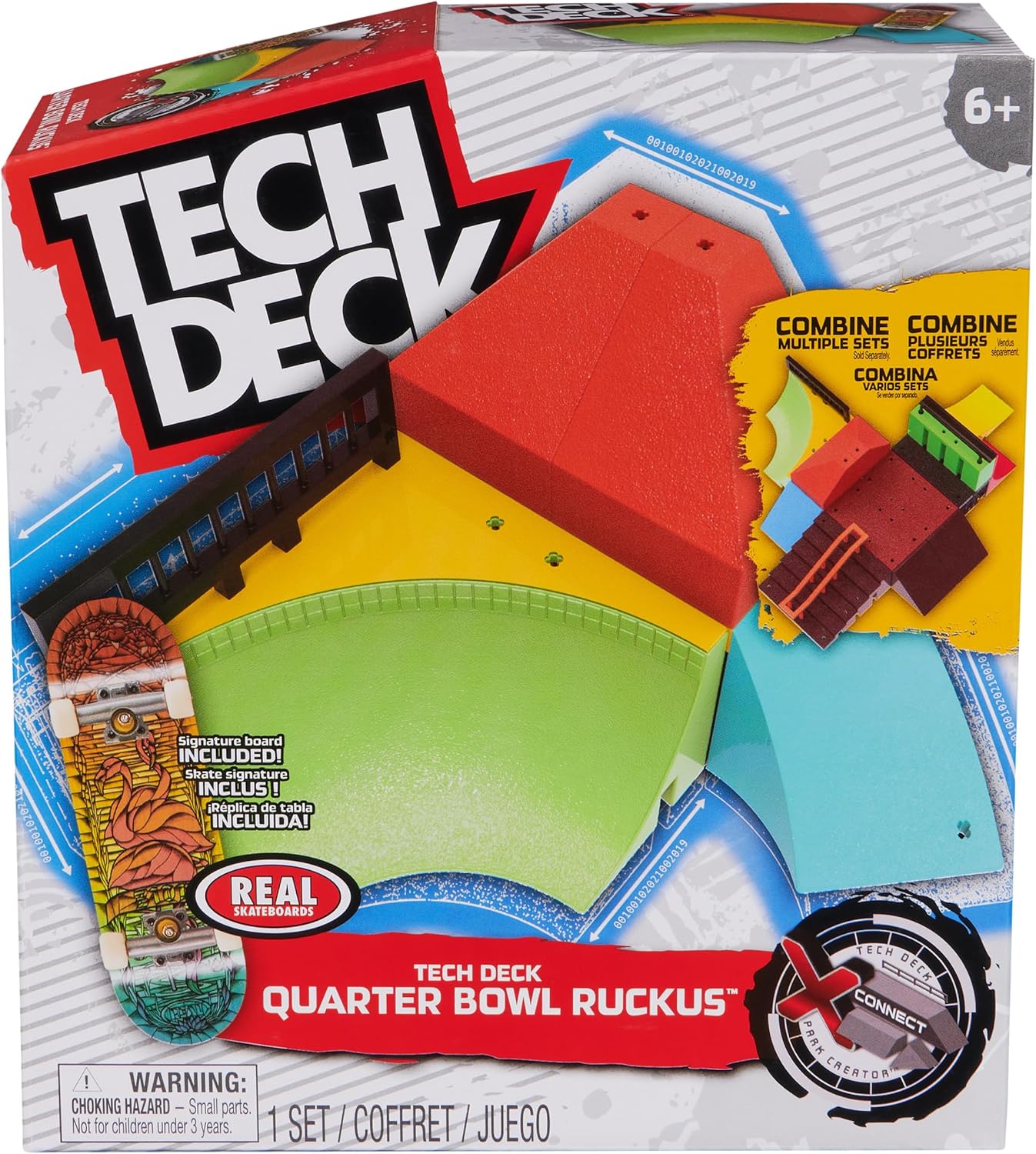 Tech Deck - Pista Quarter Bowl Ruckus - X-Connected Park Creator - Juego de Rampas Personalizable + Fingerboard - 6070358 - Juegos Infantiles - Juguetes Niños 6 Años +
