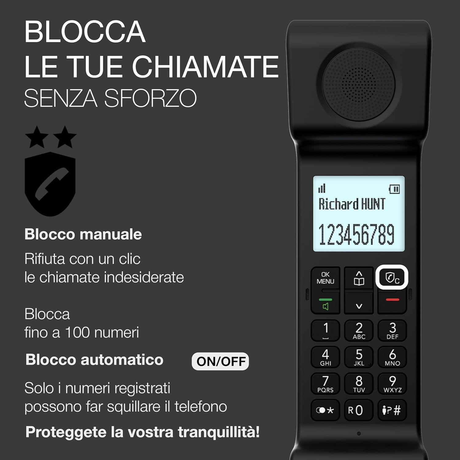ALCATEL ePure Iconic - Telefono fisso cordless DECT - Design vintage - Grande display grafico ad alta leggibilità - Vivavoce - Funzione blocco chiamate - Nero