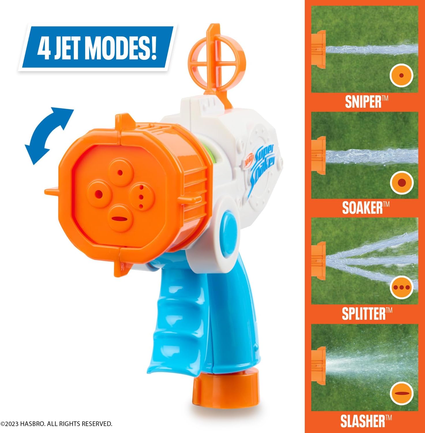 NERF Super Soaker Quadblast Blaster - Gartenschlauchbetriebene Einweichmaschine für epische Hinterhofschlachten