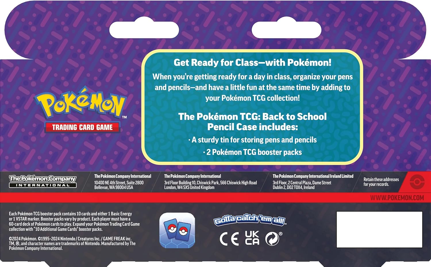Pokémon TCG: Back to School Pencil Case – Charizard (Tin & 2 Booster Packs)