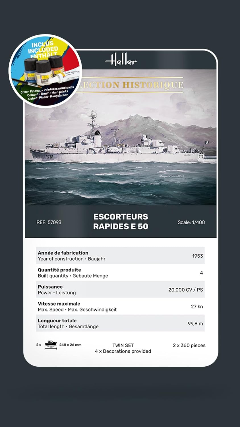 Heller - 1/400 Starter Kit Escorteurs Rapides E 5o