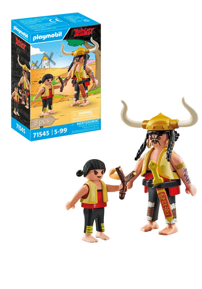 Playmobil 71545 Asterix: Huevos y Bacon and Pepe, brave duo from the Asterix universe, including sword and slingshot, imaginative play sets suitable for children ages 5+