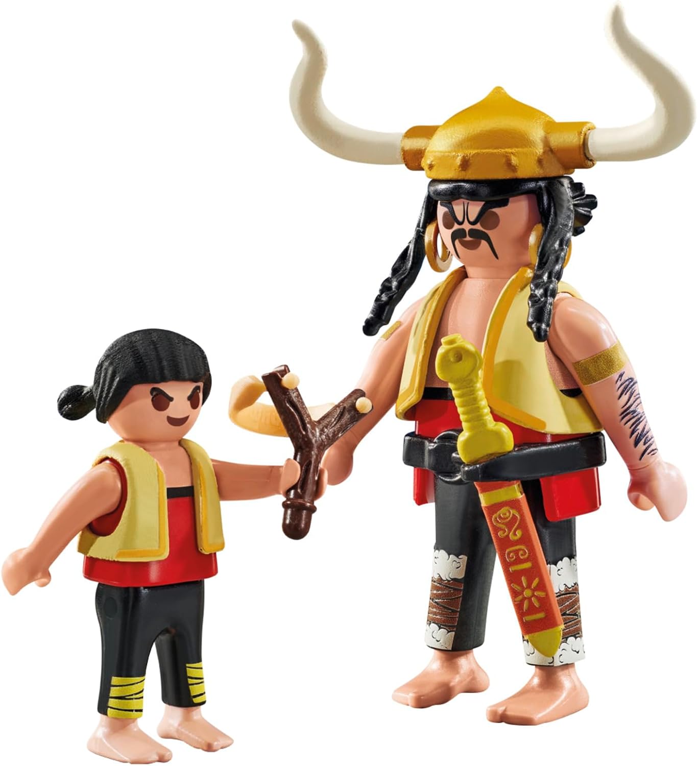 Playmobil 71545 Asterix: Huevos y Bacon and Pepe, brave duo from the Asterix universe, including sword and slingshot, imaginative play sets suitable for children ages 5+