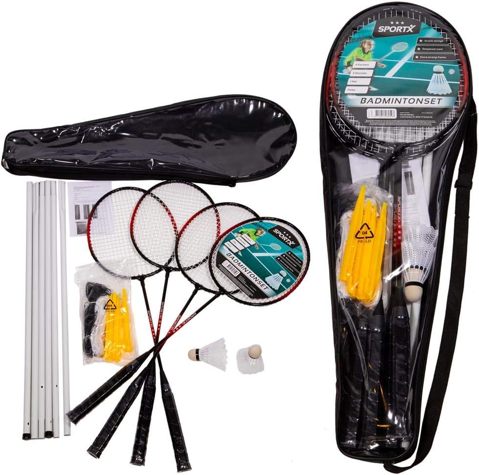 SportX 2004245 Badminton Set, Multi Colour