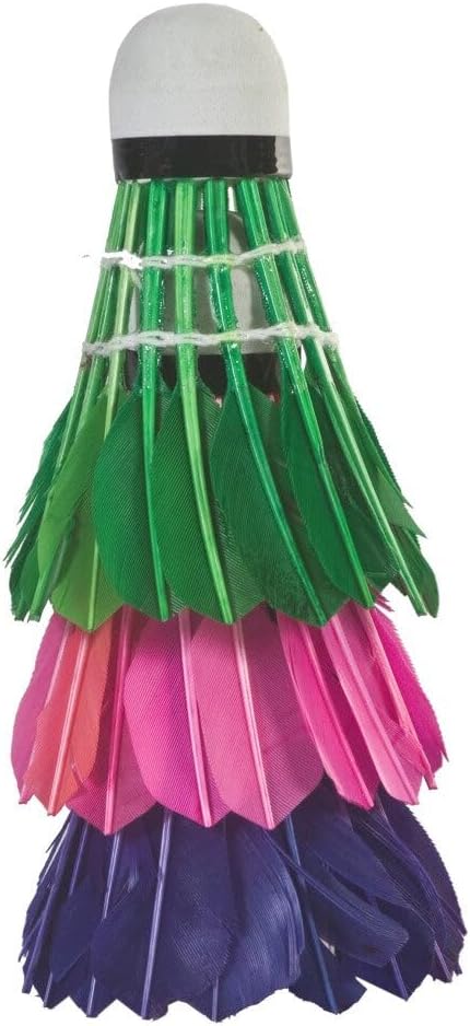 SportX 2004250 Feather Shuttles, Purple, Pink. Green