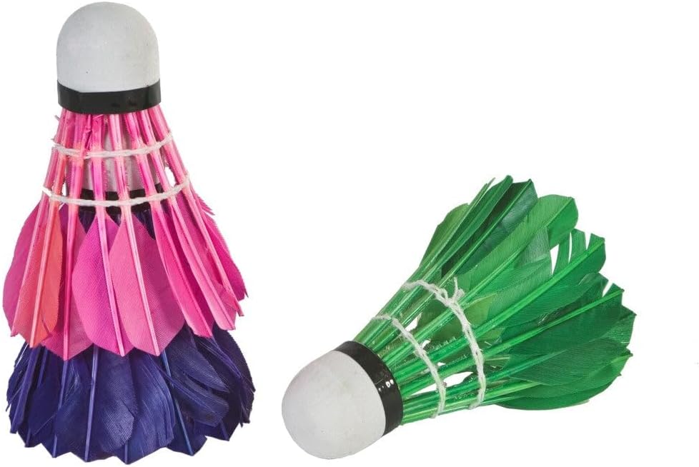 SportX 2004250 Feather Shuttles, Purple, Pink. Green