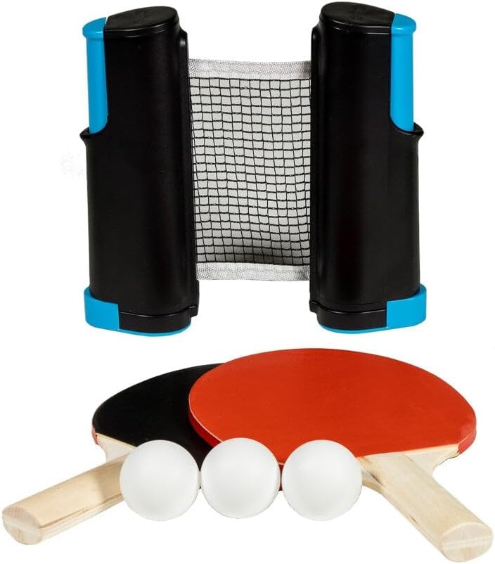 SportX 2004280 Table Tennis Net with 2 Bats, Red, Black