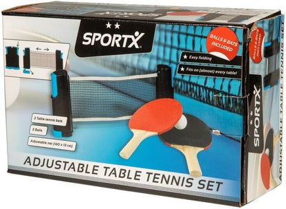 SportX 2004280 Table Tennis Net with 2 Bats, Red, Black