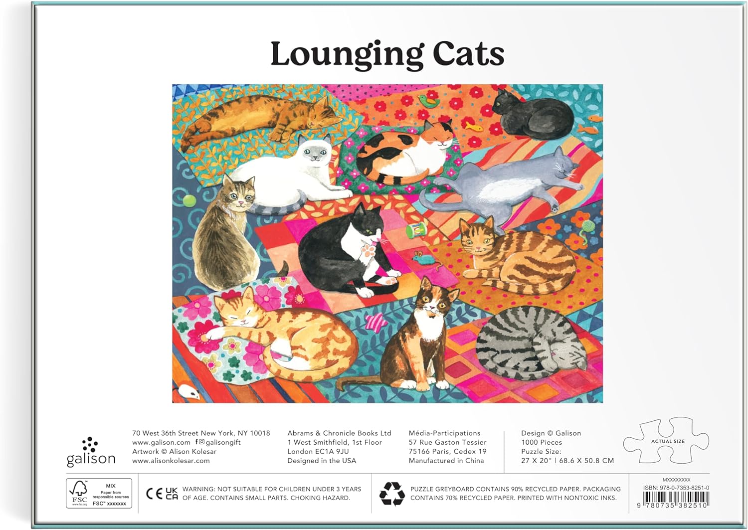Lounging Cats 1000 Piece Puzzle