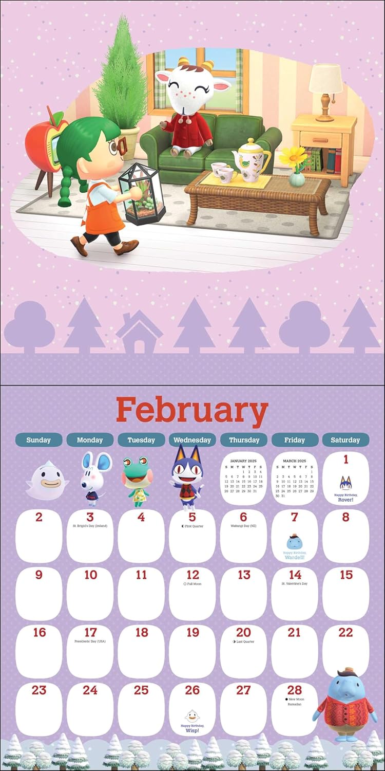 Animal Crossing: New Horizons 2025 Wall Calendar