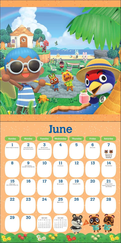 Animal Crossing: New Horizons 2025 Wall Calendar