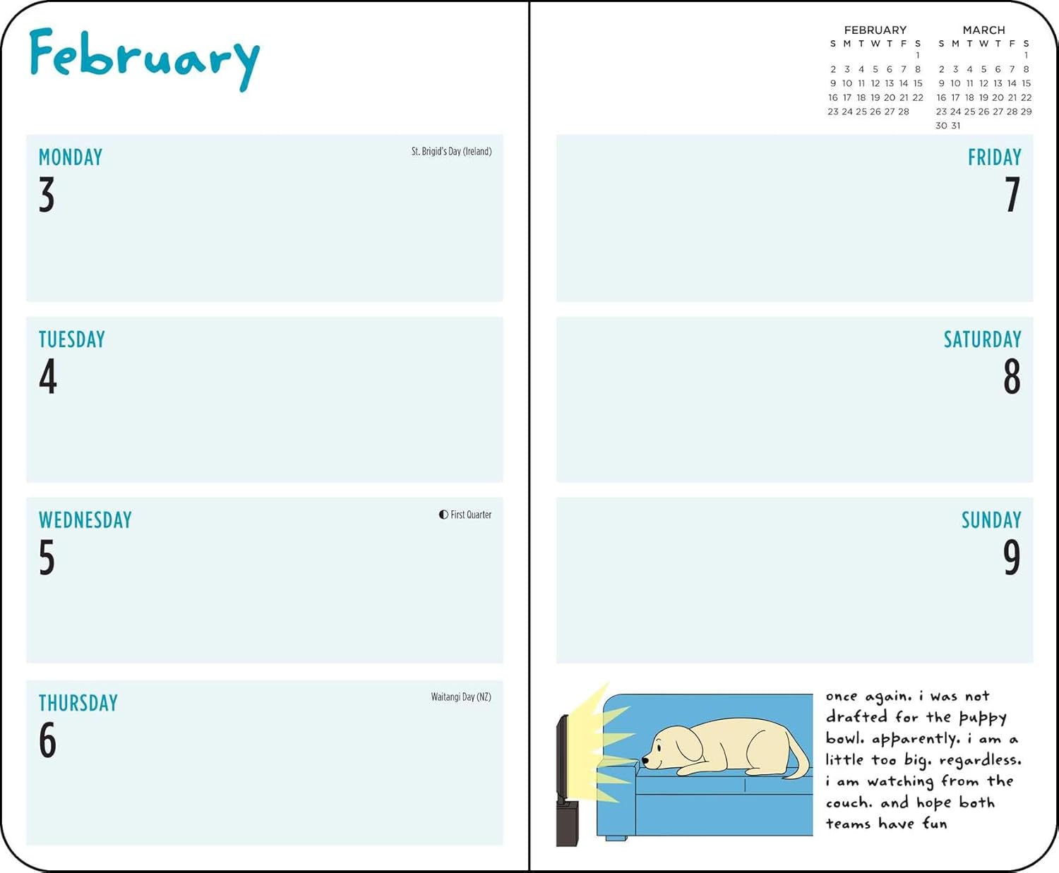 Thoughts of Dog 12-Month 2025 Weekly/Monthly Planner Calendar