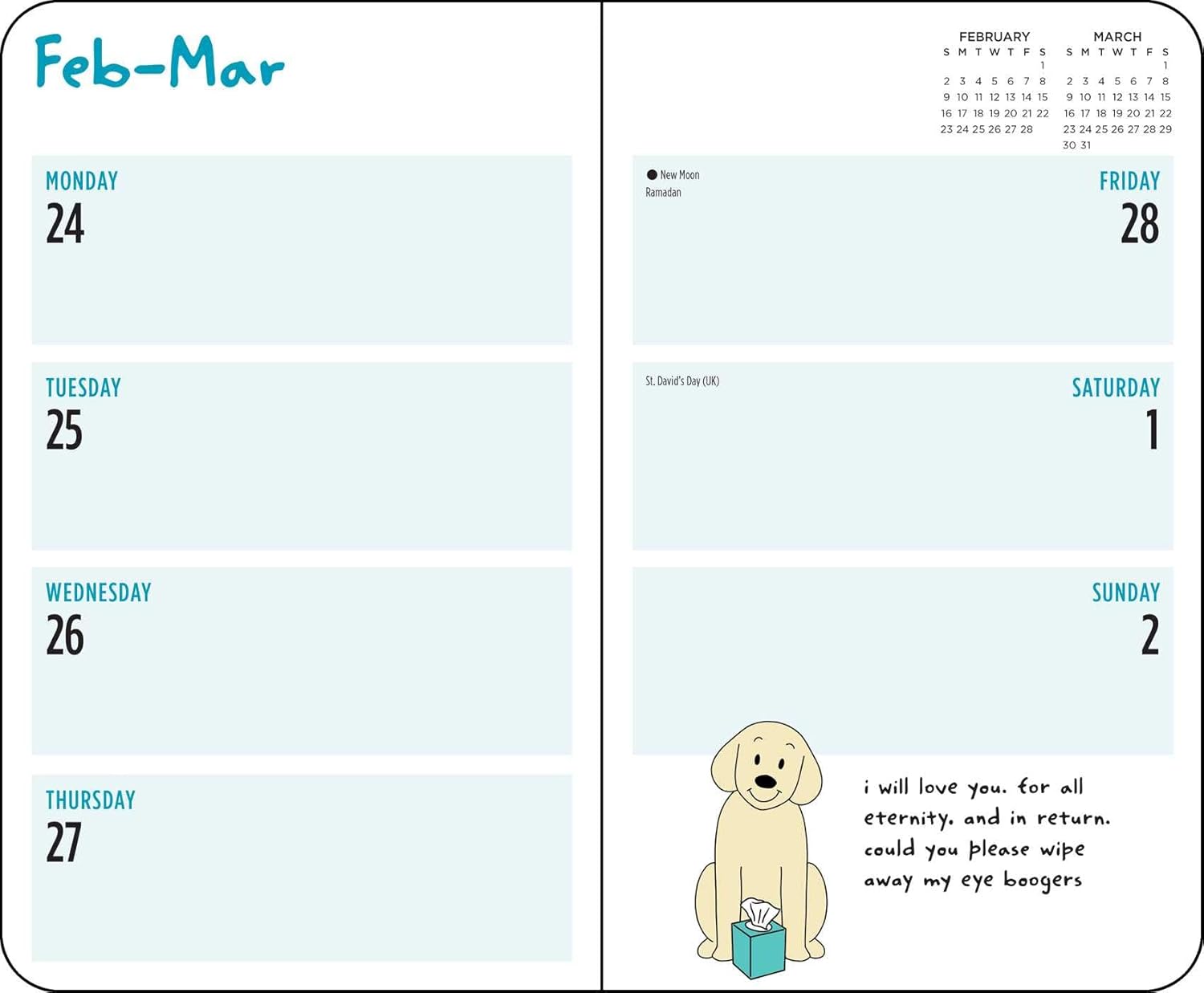 Thoughts of Dog 12-Month 2025 Weekly/Monthly Planner Calendar