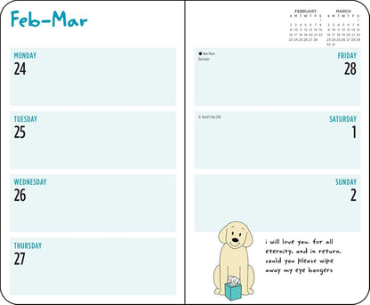 Thoughts of Dog 12-Month 2025 Weekly/Monthly Planner Calendar