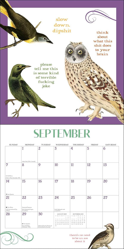 Effin' Birds 2025 Wall Calendar