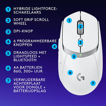 Logitech G G309 LIGHTSPEED Wireless Gaming Mouse, Lightweight, LIGHTFORCE Hybrid Switches, HERO 25K Sensor, 300+ Hour Battery Life With AA Battery, 6 Programmable Buttons, PC & Mac