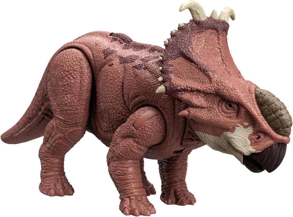 Mattel Jurassic World: Chaos Theory Netflix - Wild Roar Pachyrhinosaurus Dinosaur Figure with Continuing Head Strike & Roar Sound, Posable Toy & Digital Play, Ages 4 Years & Up, HTK72