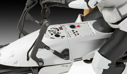 Revell 06786 Speeder Bike: The Mandalorian 1:12 Scale Unbuilt/Unpainted Plastic Model Kit, White