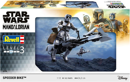 Revell 06786 Speeder Bike: The Mandalorian 1:12 Scale Unbuilt/Unpainted Plastic Model Kit, White
