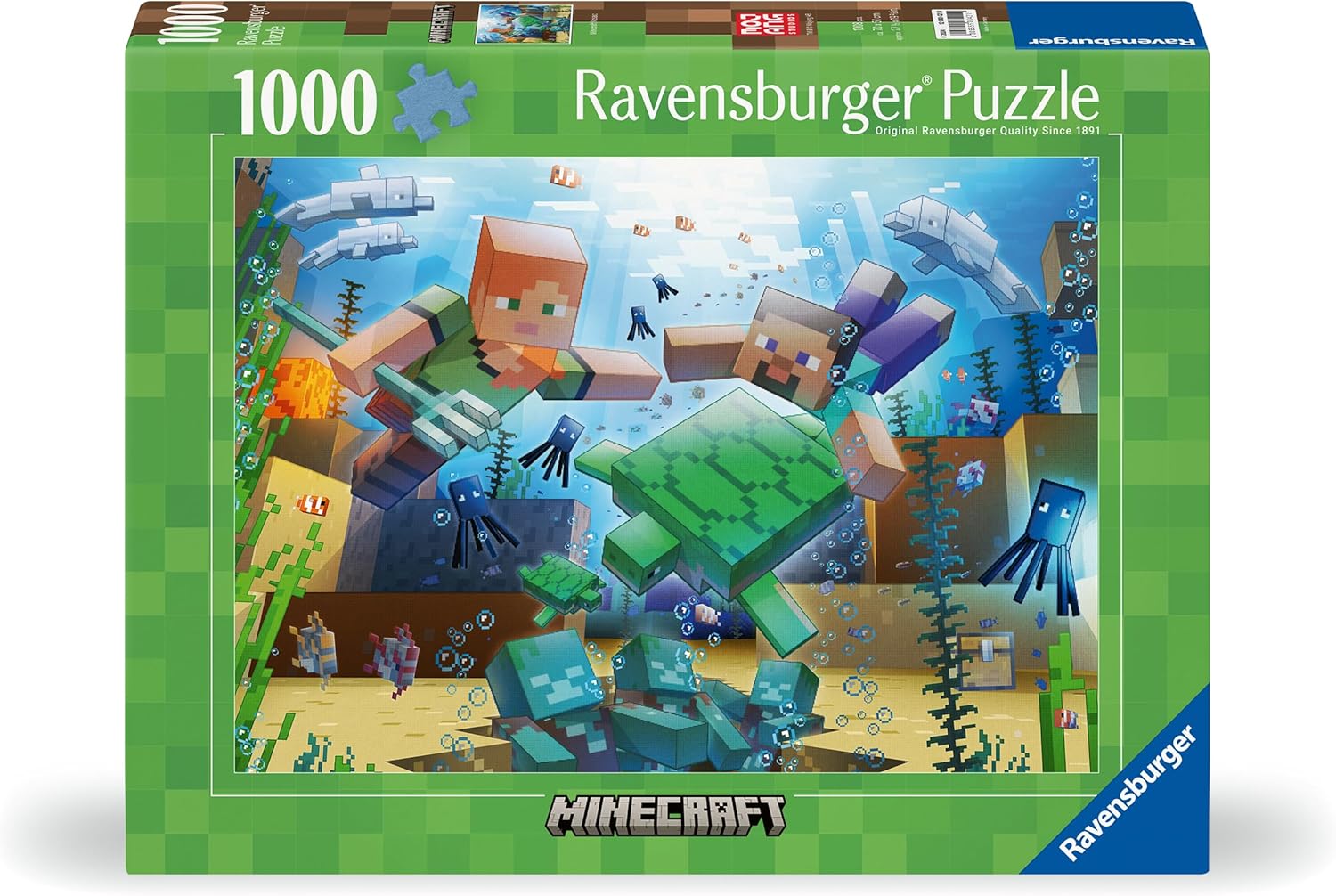 Ravensburger Puzzle 12000421 - Minecraft Mosaic - 1000 Teile Puzzle für Erwachsene und Kinder ab 14 Jahren, Minecraft Puzzle, Minecraft Geschenke