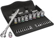 Wera 05004048001 8100 SB 8 Zyklop Metal-Knarrensatz, Umschalthebel, 3/8 Zoll -Antrieb, metrisch, 29-teilig