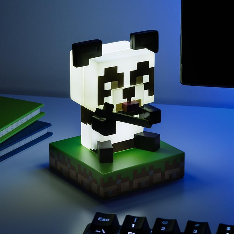 Paladone Minecraft Officially Licensed Panda Free Standing Desk Light, Gaming Room Decor and Merchandise for Boys and Girls, Nightlight Gift Accessory for Playroom and Bedroom